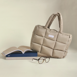 Puffer Tote Bag Beige