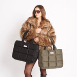 Cargar imagen en el visor de la galería, Puffer Tote Bag  Verde Militar
