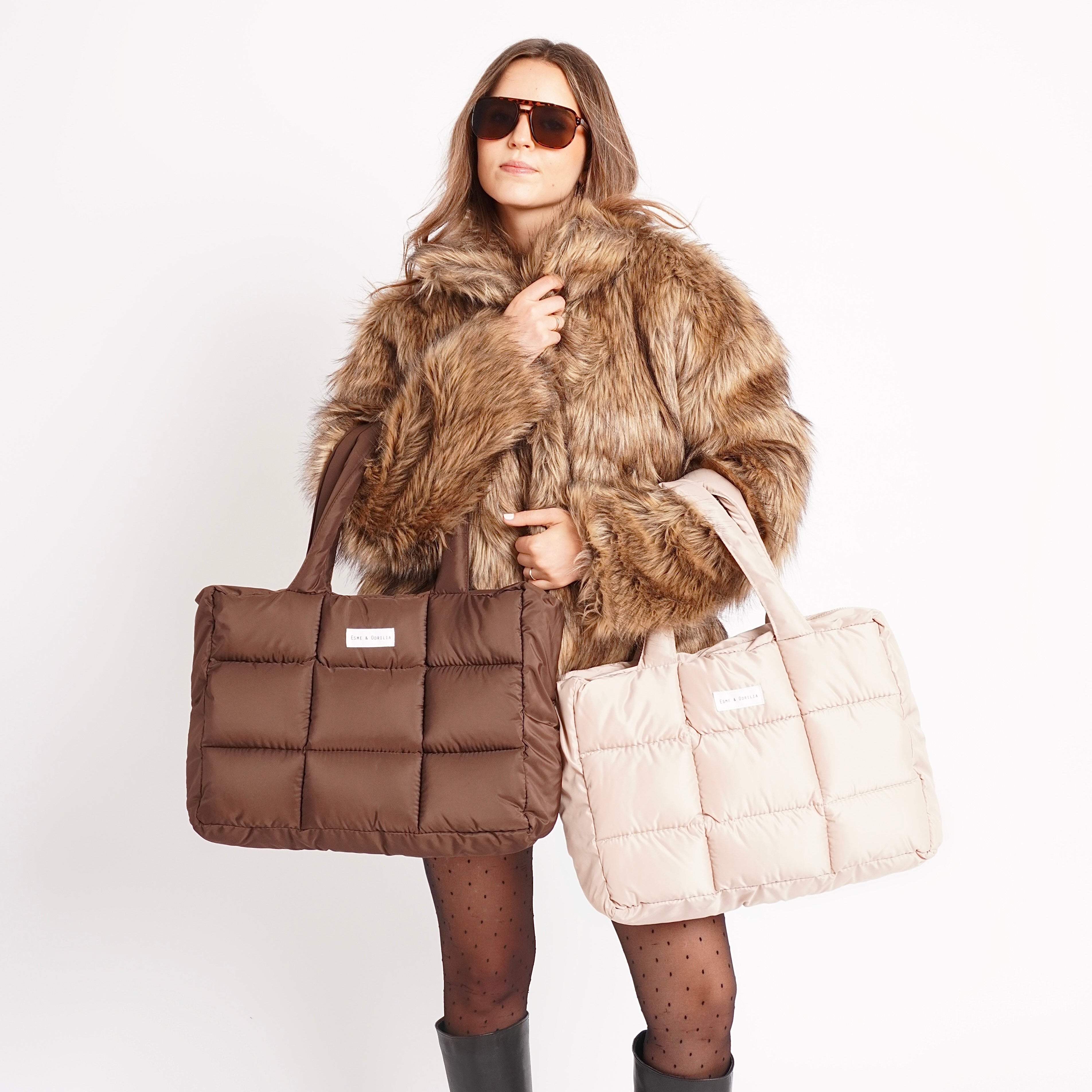 Puffer Tote Bag Chocolate