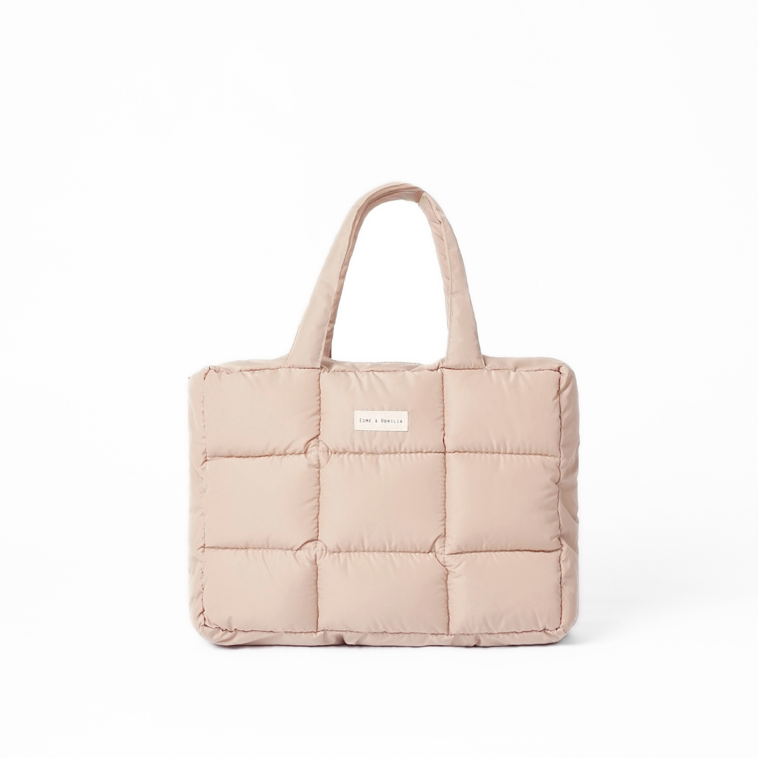 Puffer Tote Bag Beige