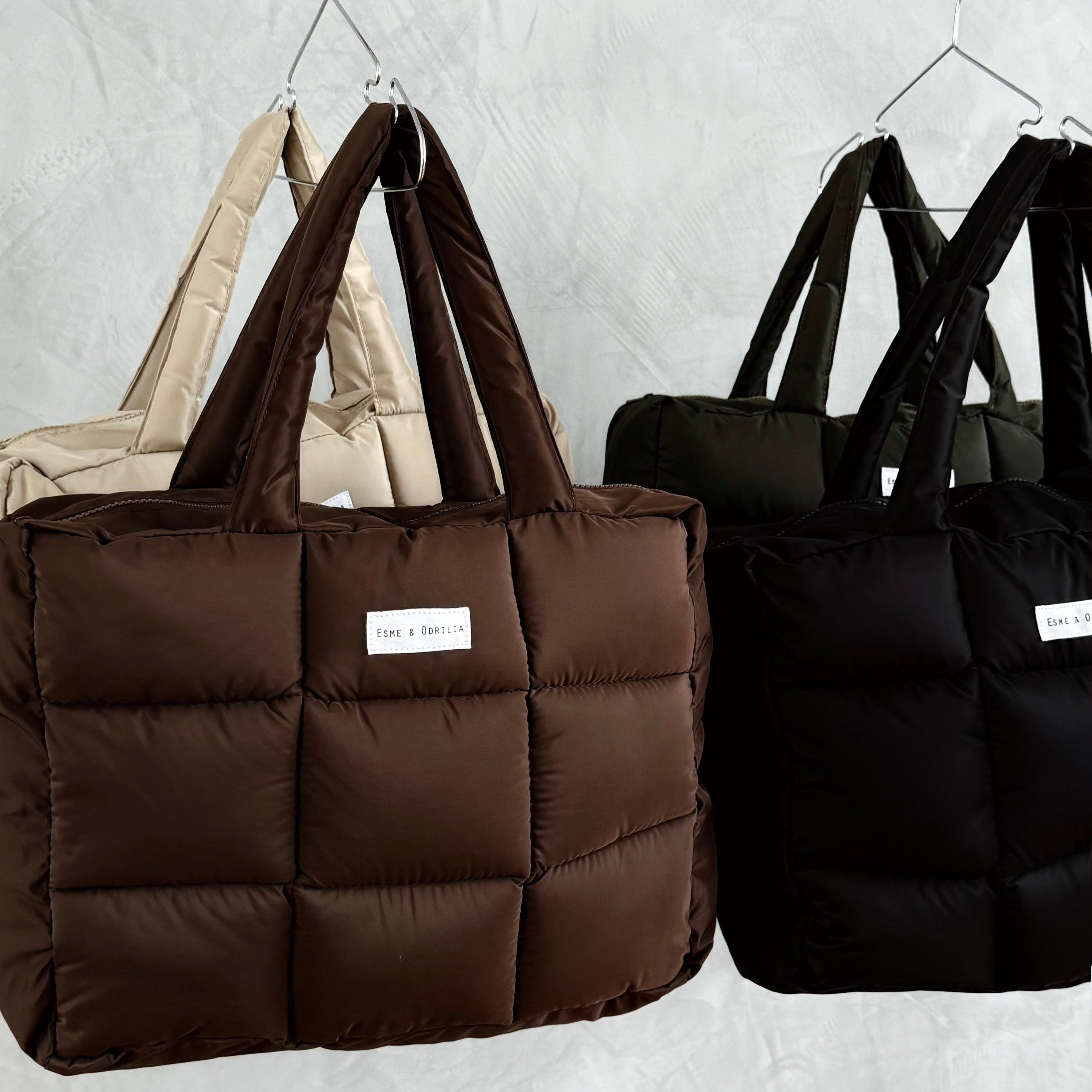 Puffer Tote Bag Chocolate