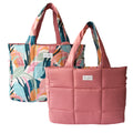 Tote Bag Reversible Hojas Pasteles